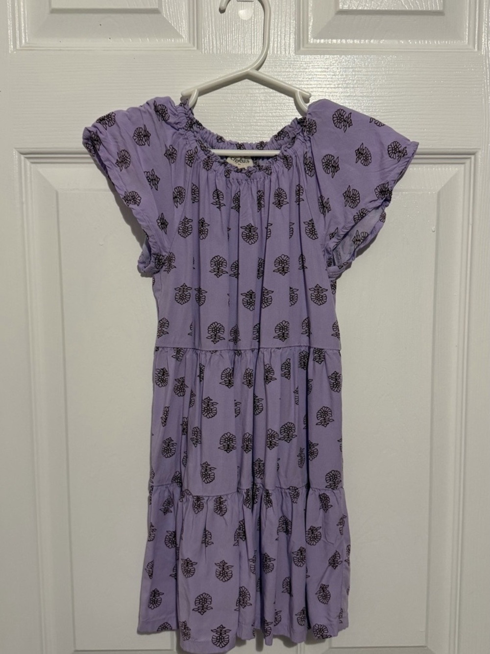 Crewcuts Lavender Dress with Dark Pineapple Print